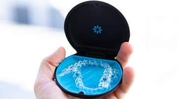 Invisalign clear aligners in carrying case