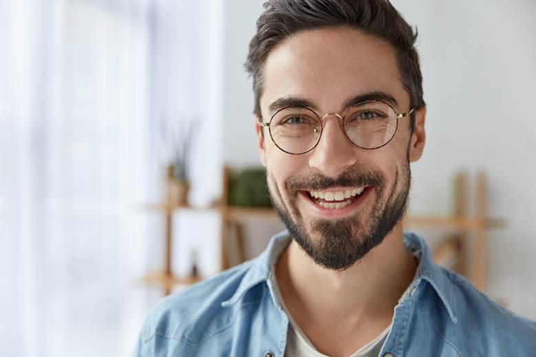 Closeup of man with dental bridge in Nort York